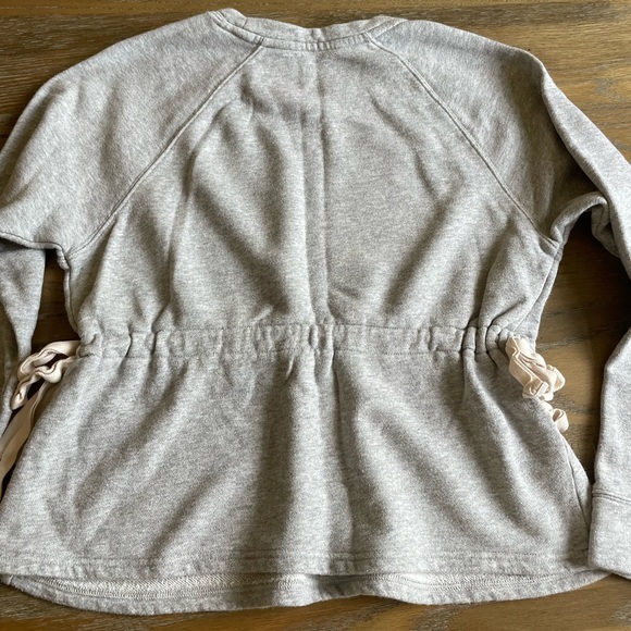 Athleta cinch waist gray sweater with tan ties size small - Picture 5 of 6